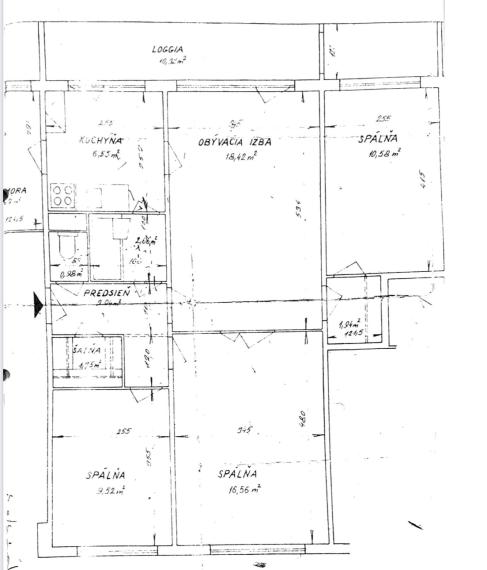 =PREDANÉ=4izb byt s priestrannou loggiou v krásnom prostredí plnom zelene vhodný na rekonštrukciu na Púpavovej ulici