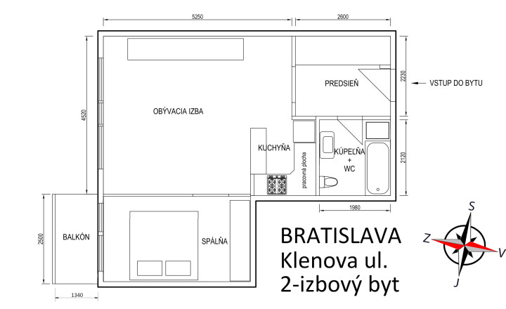 = PRENAJATÉ = 2-izbový byt na ul. Klenová, Bratislava - Kramáre - fotografia 13
